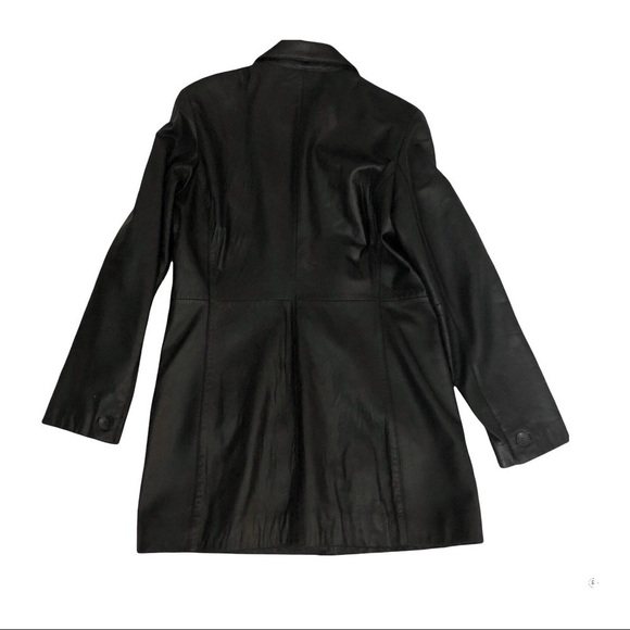 KENNETH Cole Reaction Black Buttery Leather Jacket with Waist Seam size Small - Picture 3 of 6